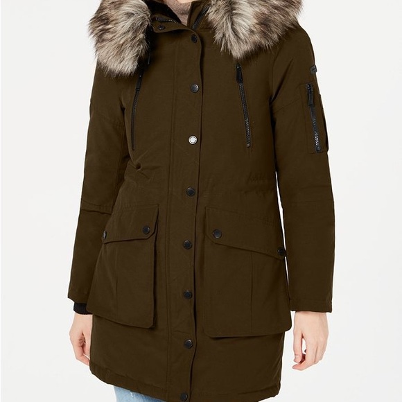 BGBG GENERATION Faux-Fur Trim Hooded Anorak Puffer Coat - Picture 7 of 8